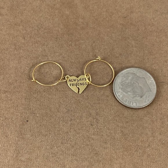 SOLD OUT 14K Always Friends to share with Hoop Earrings - Picture 4 of 6